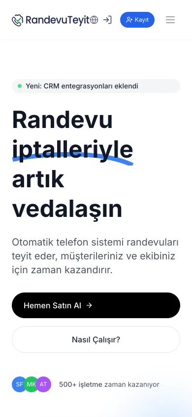 RandevuTeyit mobil ekran görüntüsü